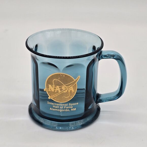 Other - Vintage NASA International Space Hall of Fame Blue Glass Coffee Mug